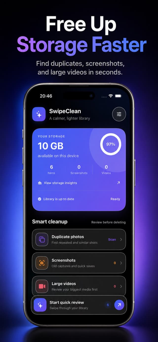 SwipeClean: Photos Cleaner screenshot 1